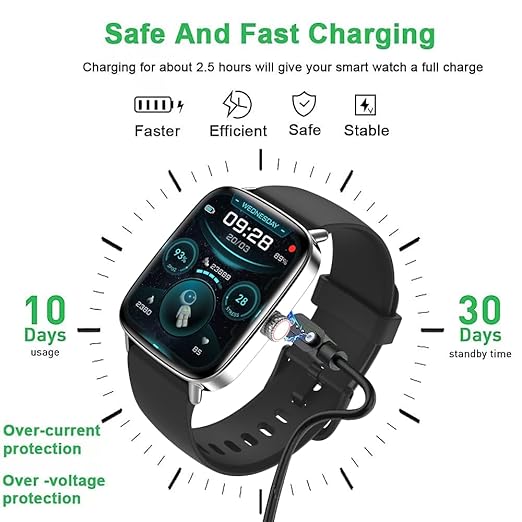 VeryFit Smart Watch Charger Replacement Charging Cable Cord Magnetic for Smartwatch AR-01 IDW19 (2 Pack)