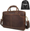Augus Vintage Leather Briefcase for Men 15.6 Inch Laptop Computer Bag Retro Messenger Crossbody Shoulder Bag | Vintage Leather