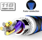 USB Type C Cable 5Pack (3/3/6/6/10FT) Nylon Braided USB C Cable Fast Charger Charging Cord Compatible Samsung Galaxy S9 S8 Note 9 Note 8 Plus,LG V30 G6 G5 V20,Google Pixel, Moto Z2 (Navy&Blue)