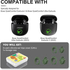 [3 Pairs] Ear Tips Cover for Bose QuietComfort Earbuds II (2022) &Bose QuietComfort Ultra Earbuds (2023), Silicone Sport Ear Hook Cover, Anti-Slip Replacement Eartip Accessories (S,M,L) (Green)
