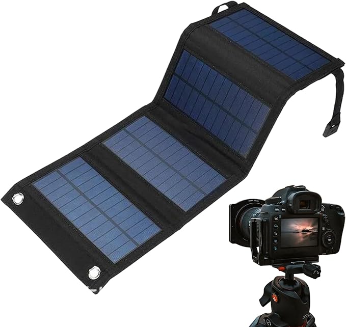 USB Solar Charging Panel - Camping Solar Panel Charger, Travel Solars Bank with USB Output | Compact Solars Charger, Outdoor Hiking Stellar Charging Device for Picnic, Backpacking, Fishing Trips