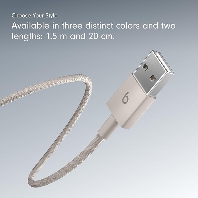 Beats USB-A to USB-C Woven Cable Fast Charging Durable and Tangle-Free Design Compatible Charger for Apple & Android Devices (1.5 m, 5 ft) - Surge Stone
