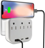 multi plug wall outlet,usb plug adapter for wall outlet, outlet splitter plug adapter with 3 Wall Outlets and 3 USB Wall Charger for Home Office Travel