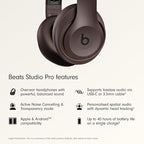 Beats Studio Pro Premium Wireless Over-Ear Headphones- Up to 40-Hour Battery Life, Active Noise Cancelling, Great for Travel & Commuting, USB-C Lossless Audio, Apple & Android Compatible - Deep Brown