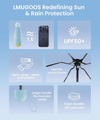 LMUGOOS 3 Pack Travel Mini Umbrella Small Compact, Portable Umbrella with UV Protection UPF 50+, Rainproof & Sunproof Folding Umbrella, Backpack & Pocket-Friendly