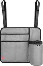 Airplane Seat Back Organizer & Storage, Airplane Tray Table Cover for Personal Items, Airline Seat Hanging Pockets Media Pouch,Reusable Travel Essentials,Fits Tablets,Cell Phone,Water Bottle (Grey)