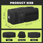 130L Extra Large 36" Heavy Duty Sports Gym and Travel Duffel Bag - Oversized Equipment Gear Bag for Basketball, Baseball, Hockey, Football, Helmets, and Pads - Durable, Giant (Black)