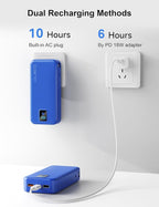 Portable Charger, 20000mAh 22.5W Fast Charging Power Bank with Built-in Cables & Wall Plug, Travel Essentials Battery Pack with LED Display, USB C External Battery Bank for iPhone iPad, Samsung Navy