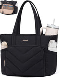 LOVEVOOK Puffer Tote Bag for Women, V-Quilted Puffy Teacher Tote Nurse Bag, Large Shoulder Laptop Purse for Work Travel Gym