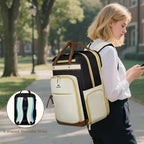 MATEIN Work Backpack with Lunch Compartment Detachable, 15.6 Inch Laptop Backpack with Organized Pocket, College Computer Backpacks Meal Prep Bag Gift for Teachers Nurse Adult Commute Office