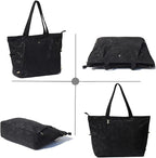 ESVAN Corduroy Yoga Tote Bag Gifts for Women Drawstring Yoga Mat Bag for Office Workout Travel Carryall Pilates Gym