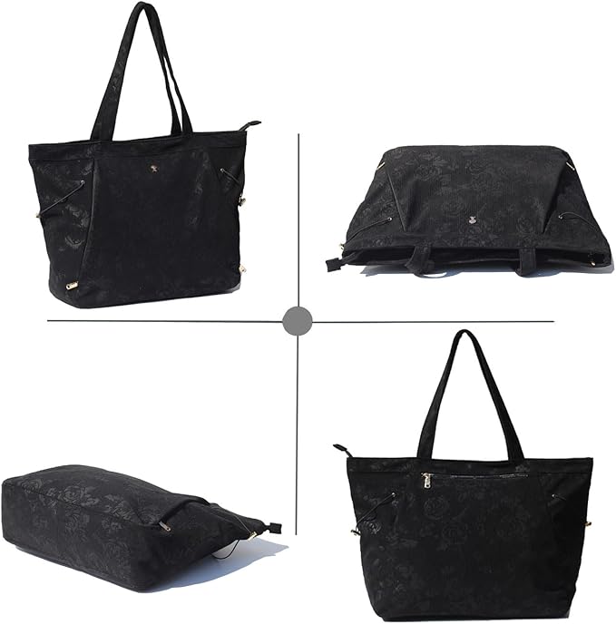 ESVAN Corduroy Yoga Tote Bag Gifts for Women Drawstring Yoga Mat Bag for Office Workout Travel Carryall Pilates Gym