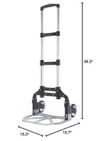 Tory Carrier Portable Hand Luggage Cart Trolley Lightweight Folding Luggage Trolley Load Capacity 150LBS Ideal for Home, Office, Travel Use (Black)