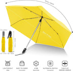 Compact Travel Umbrella for Purse - Flat Handle, Waterproof for Light Rain