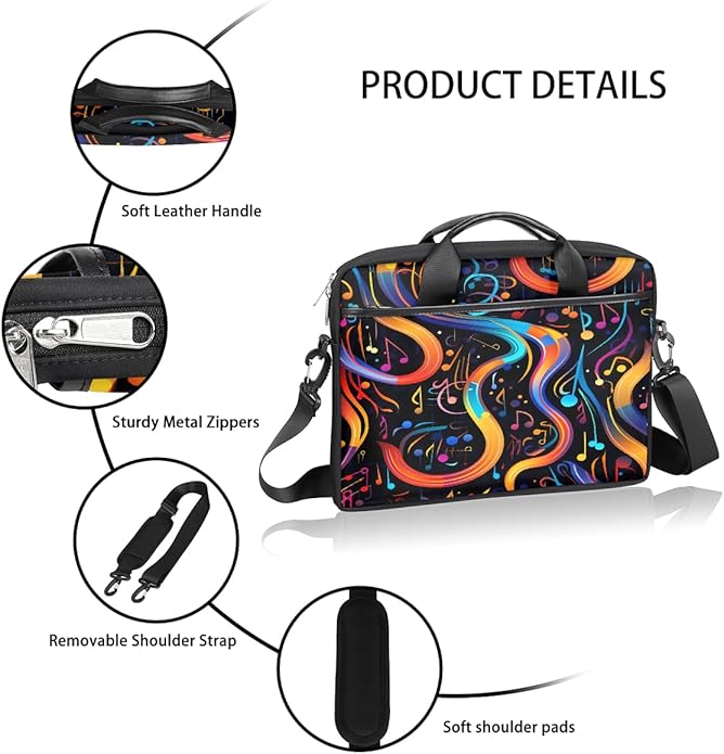 Laptop Shoulder Bag for Women Men, Waterproof Computer Case Messenger Bag Briefcase for Business Office Travel