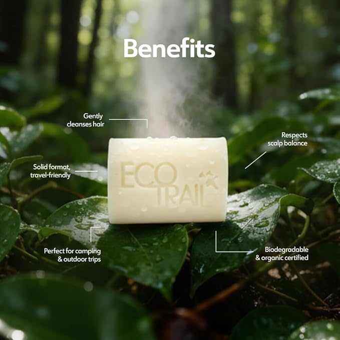 Ecotrail Natural bar soap Natural Shampoo,Organic soap Bar organic soap For Women Conditioner, Environment Friendly Care,Camping Hiking Adventures,90 g (3.2 oz) Lemon,Eucalyptus Canada Made