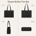 RAINSMORE Laptop Bag for Women 15.6 Inch Work Tote Bags Waterproof Leather Laptop Tote Professional Computer Briefcase