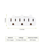 Go Green Power Inc. (GG-13000TW) 3 Outlet Wall Tap Adapter, White