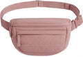 BAGSMART Fanny Packs for Women Cross Body, Lightweight Puffy Belt Bag with Multi Pockets Quilted Purse for Traveling Hiking Dark Pink