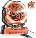 Misting Fan, Portable Camping Fans with 9oz Water Tank, 24000mAh Rechargeable Fan with 4 Speed, Battery Powered Fans with 120H Cooling, Last 5H Mist, 2 Mist Modes, Light, Outside/Summer Essential