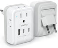 1 Pack European Travel Plug Adapter, VINTAR Foldable International Power Adapter with 4 AC Outlets 3 USB Ports(2 USB C), Type C Adaptor Charger for US to Most of Europe EU Italy Spain France Iceland