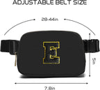 Gitus Belt Bag Fanny Pack Crossbody Bags with Initial Letter Patch Gifts for Wife Older Women Mother Coworker Bridesmaid Anniversary Travel Gifts Beach Gifts (Black-E)