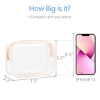 PACKISM TSA Approved Toiletry Bag 3 Medium - Quart Size Clear Makeup Bag for Carry On, Airport Security Compliant Clear Travel bag for Toiletries with Reinforced Seams, Pink