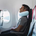 Travel Neck Pillow Memory Foam Pillow Support Pillow U Shape Compact & Lightweight Neck Pillow for Sleeping Travel for Plane, Car, Home, Office Camping Light Blue
