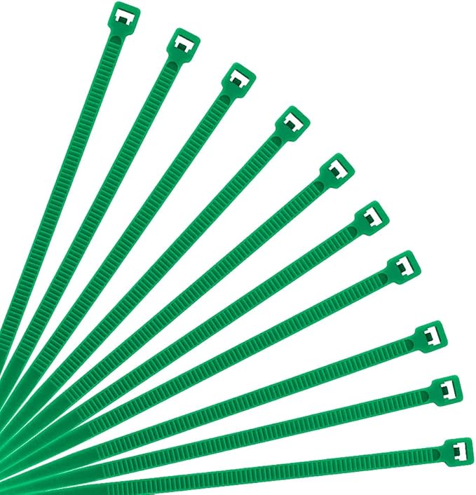 XINGO 10 Inch Cable Zip Ties (500 Pack), 40 Lbs Tensile Strength-Heavy Duty, Self-Locking Nylon Plastic Nylon Wire Ties for indoor and outdoor (Green)
