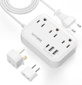 European Travel Plug Adapter, US to UK Europe Power Strip for EU/UK/US with USB C, 3 USB Ports 3 AC Outlets, 3ft Extension Cord, International Travel Power Strip, Type C for Europe EU Germany France