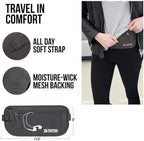 ZM-YOUTOO Money Belt for Travel - Hidden Travel Pouch Protect Your Credit and Money With RFID Blocking Passport Holder Waist Wallet (gray)