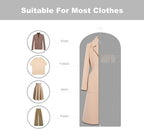 Garment Bags for Hanging Clothes, 45'' Suit Bag Cover for Storage and Travel, Dress Bags for Gowns Long (Grey)