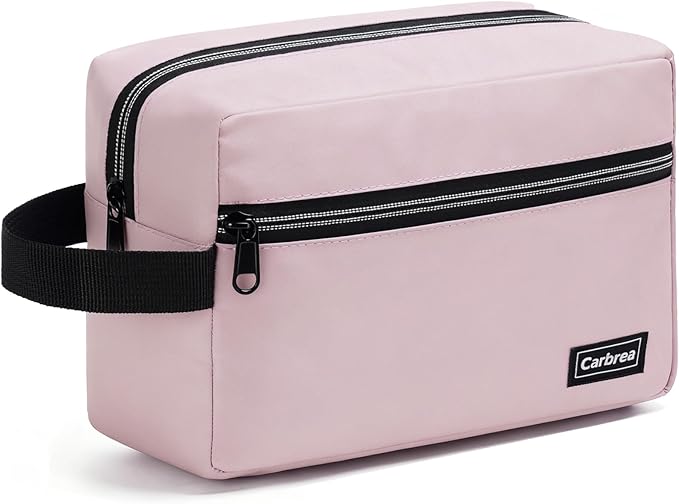 Carbrea Toiletry Bag for Women - Makeup bag Small Pouch for Toiletries, Cosmetics, Accessories, Gifts, Travel Organizer - Pink