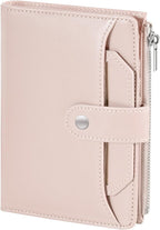 Dadanism RFID Passport Holder for Travel, Pu Leather Passport Wallet Cover with Card Holders, SIM Slots, Zippered Coin Pocket and Cash Slot, Slim Compact Travel Wallet for Women, Pink