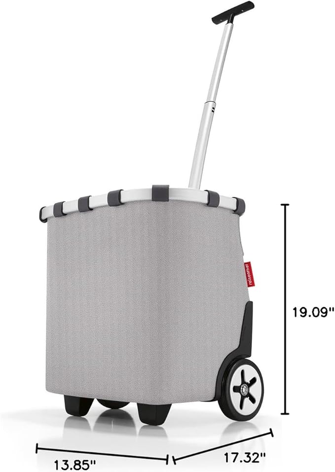 reisenthel carrycruiser Herringbone Grey - Portable Shopping Trolley with Sturdy Aluminum Frame, Shoulder Strap and Removable mesh Inner Bag -Water-Repellent