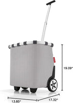 reisenthel carrycruiser Herringbone Grey - Portable Shopping Trolley with Sturdy Aluminum Frame, Shoulder Strap and Removable mesh Inner Bag -Water-Repellent