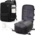 WONHOX Vacuum Seal Backpack for Travel with Air Pump Compression Vacpack Carry on Flight Approved Daypack Laptop Space Saver Bags Storage with Vacuum System 18x14x8 inches Travel Bag Women Men Black