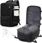 WONHOX Vacuum Seal Backpack for Travel with Air Pump Compression Vacpack Carry on Flight Approved Daypack Laptop Space Saver Bags Storage with Vacuum System 18x14x8 inches Travel Bag Women Men Black