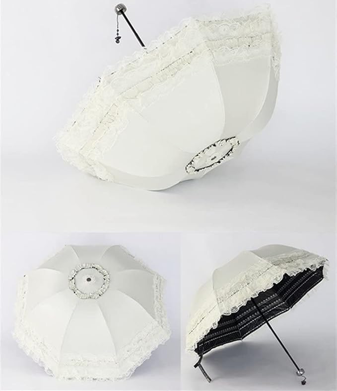 URAWESO Vintage Lace Parasol Gothic Lolita Umbrella UV Sun Protection Witch Cosplay Photoshoot Props Party Decoration