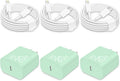 CXX Fast Charger for iPhone [3-Pack, MFi Certified], 20W USB-C PD Block with 6Ft Charging Cable Compatible with iPhone 14/13/12/11/Pro Max & iPad (Green)