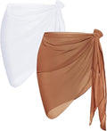 CHICGAL 2 Pieces Women Beach Sarong Bathing Suit Wrap Skirt Sheer Bikini Swimsuit Cover Ups for Swimwear