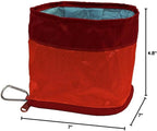 Kurgo Zippy Bowl for Dogs, Collapsible Travel Dog Bowls, Pet Food & Water Hiking Container, Food Grade Silicone, Travel Accessories for Pets, Includes Carabiner, Holds 48 oz (Barn Red)