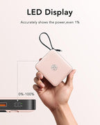 VRURC Portable Charger for iPhone Built-in Cables, 22.5W USB C Fast Charging 10000mAh Pocket Power Bank, Battery Pack for iPhone 17 16 & Samsung Galaxy S26 S25 etc Android, Pink(1 Pack)