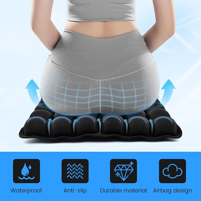 Travel Cushion Airplane Seat,Airplane Seat Cushion for Long Flight,3D Air Cell Seat Cushion,Press Type air Inflatable Wheelchair Seats Cushions for Car,Office Chair,Stadium