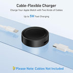 Elebase for 5W Apple Watch 11 USB C Charger,Magnetic USBC Apple Watch Charging Adapter,Wireless iWatch Charger Dock Type C & iPhone Power Port for i Watch Series 10 9 8 7 6 Ultra SE 3,42/46/44mm,Tesla