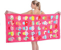 Microfiber Beach Towel Set Oversized Large Quick Dry Soft Thin Sand Free Cute Ice Cream Design 30×60 inch Beach Towels for Kids Women Men Pool Swim Beach Essentials Accessories - Pink