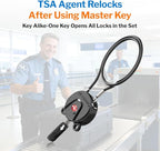 Forge TSA Approved Luggage Locks, Ultra-Secure Dimple Key Travel Lock, Extra long-15'' Cable Locks with Zinc Alloy Body