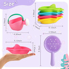 Fajiabao Bath Toys for Kids Ages 1-3 Toddler Bath Toys Mold Free for 2-4 Stacking Boat Water Table Pool Sand Bathtub Sensory Toys for Girls Boys Gifts