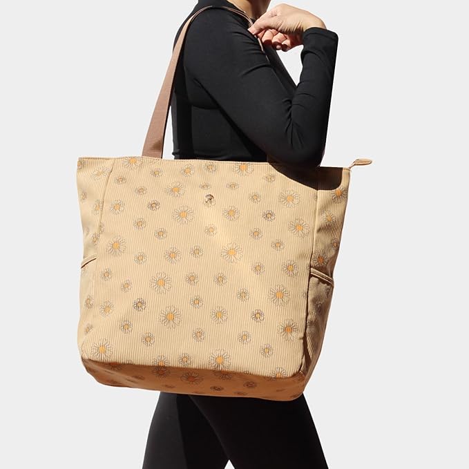 Original Floral Water Resistant Large Tote Bag Shoulder Bag for Gym Beach Travel Daily Bags Upgraded