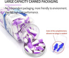 LYSIAN Ultra Soft Foam Ear Plugs Sleeping-Noise Cancelling Earplugs 38dB SNR - Sleep Ear Plugs Noise Reduction for Snoring, Mowing, Shooting Sound Block,Double Color Purple/White